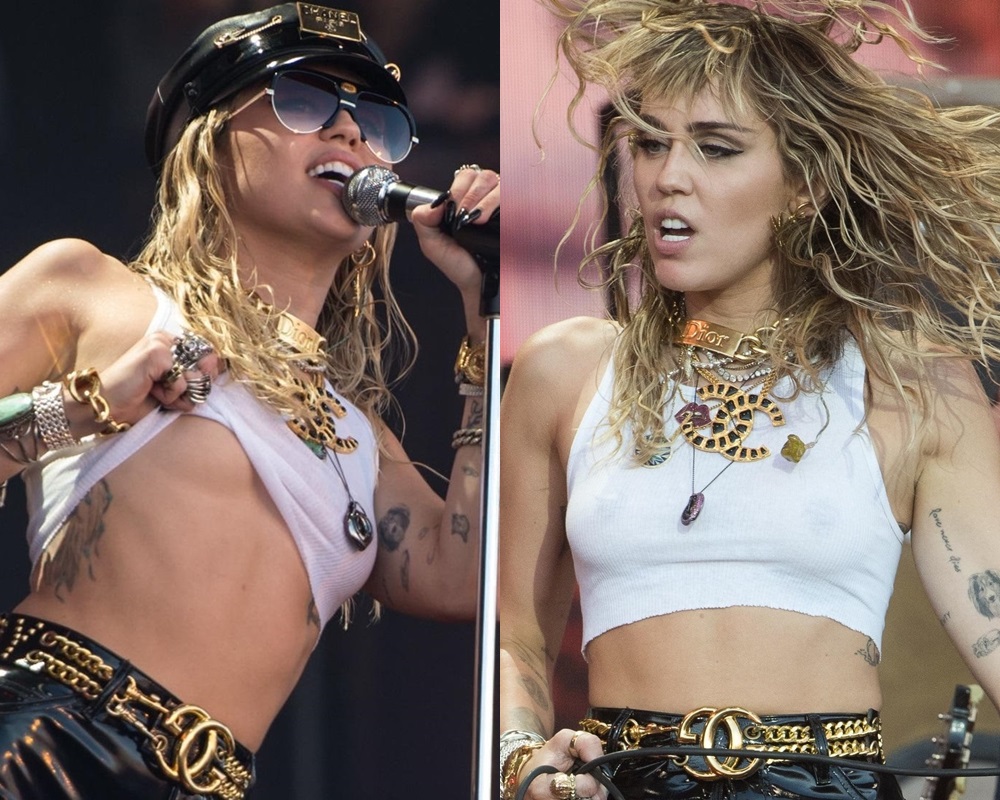 Miley Cyrus tocó en el festival de música de Glastonbury durante el fin de ...